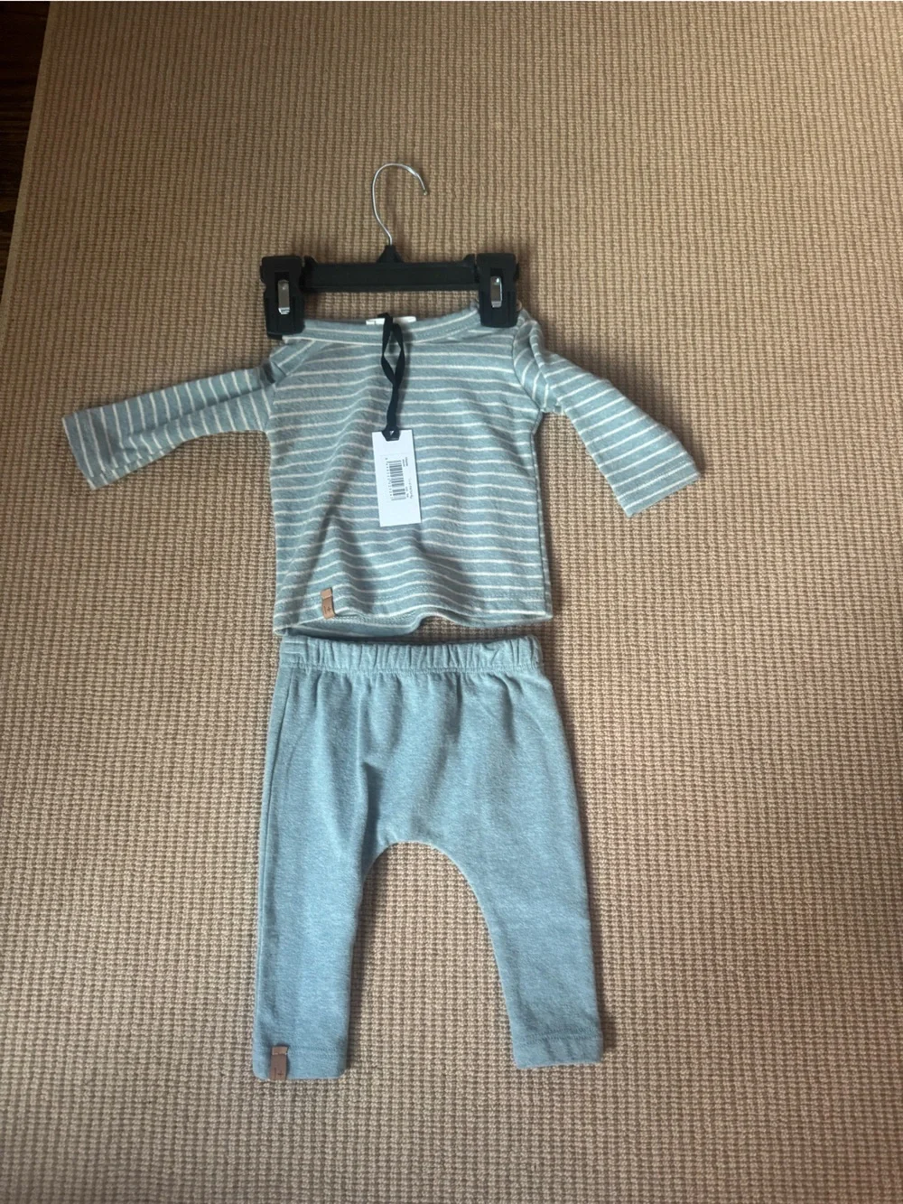 Gray Striped Baby Romper